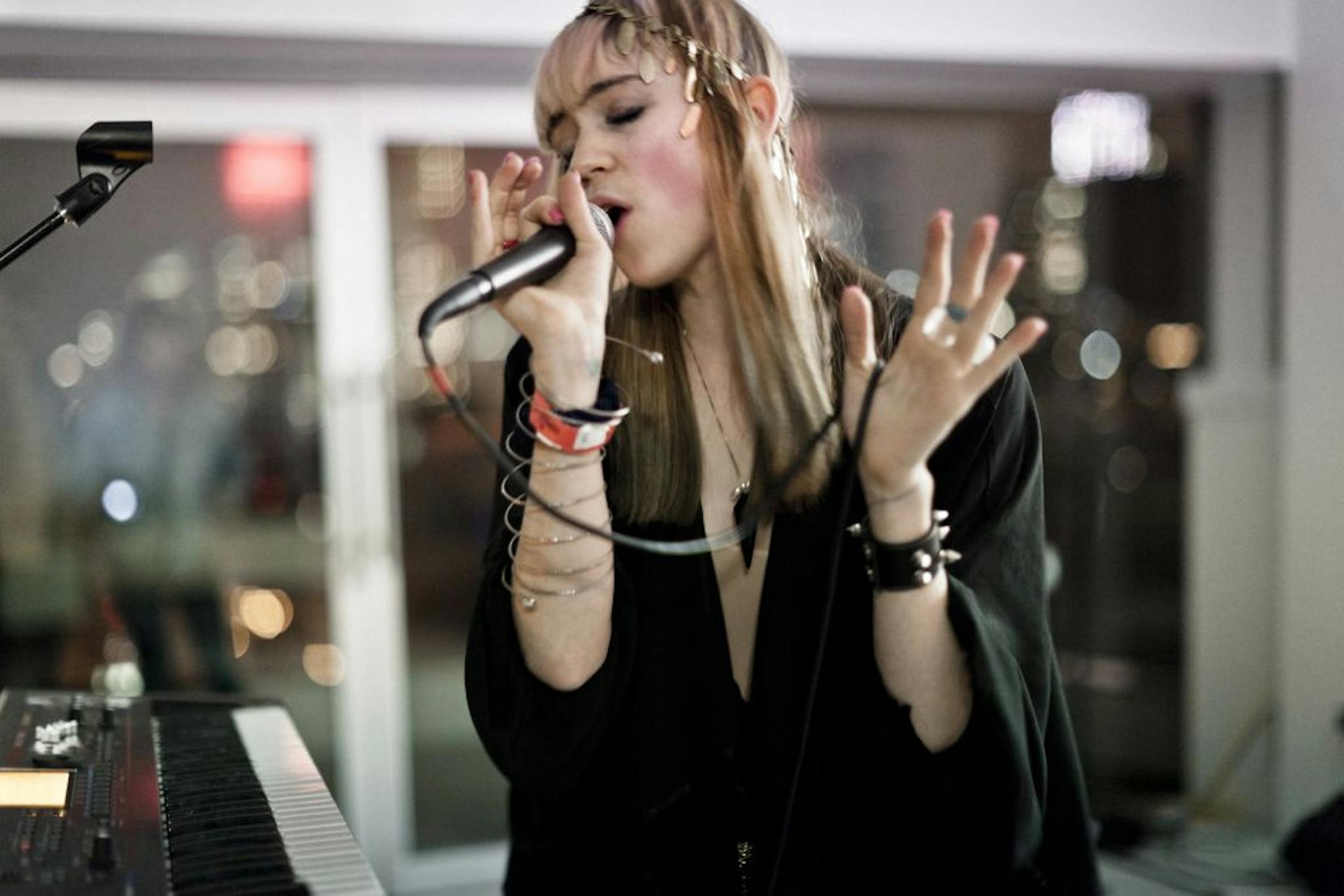 FILE -- Claire Boucher, the Canadian musician who performs as Grimes, performs at Pitchfork's Altered Zones at the New Museum in New York, Oct. 22, 2011. Grimes released her third solo album, "Visions," on Feb. 21, 2012.