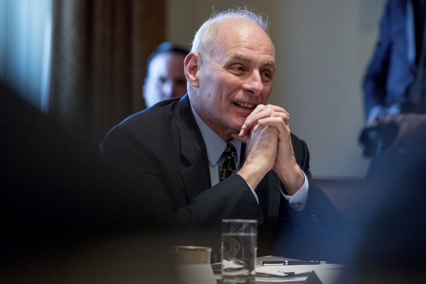 In this photo taken March 13, 2017, Homeland Security Secretary John Kelly is seen in the Cabinet Room at the White House in Washington.