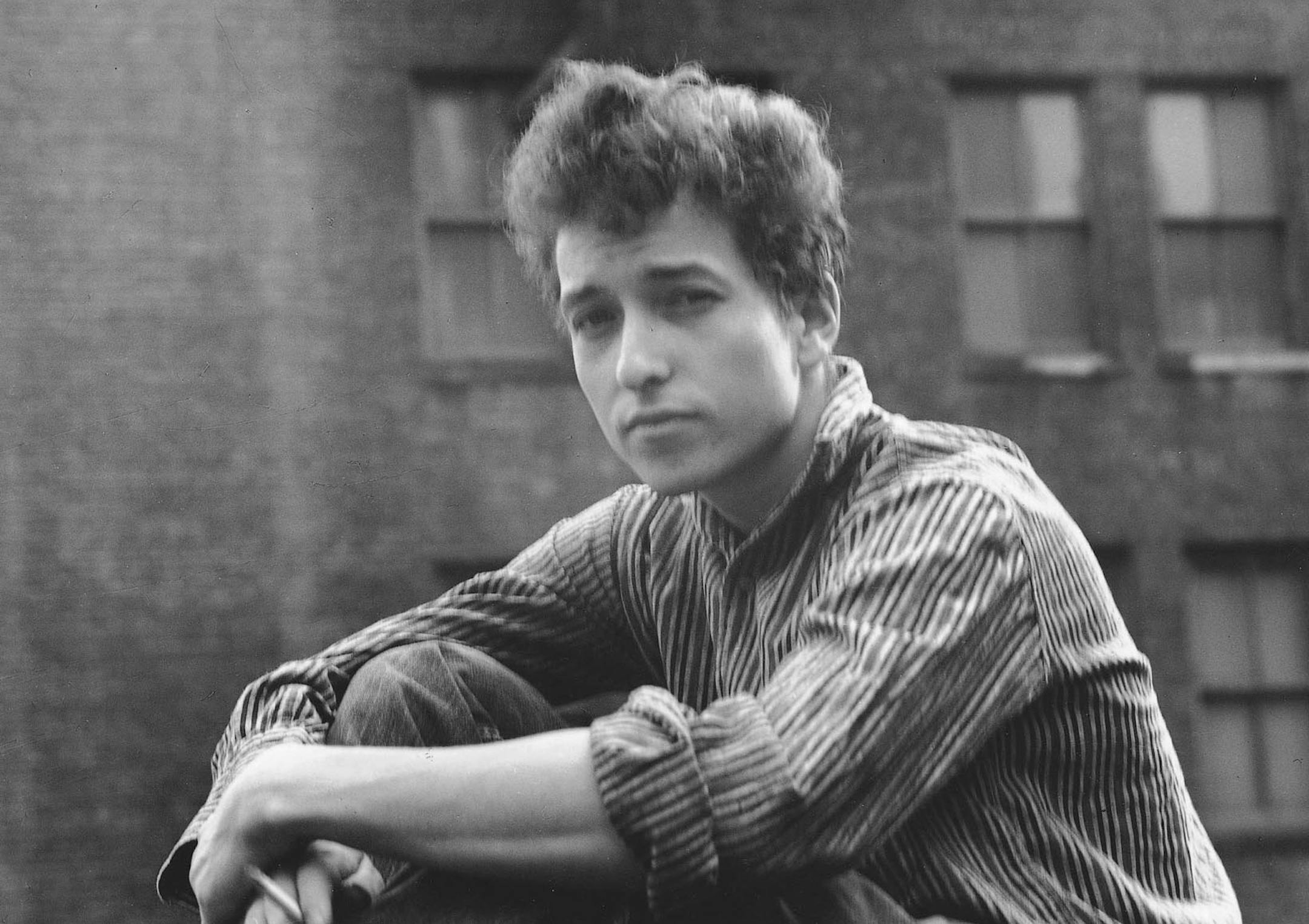 An early but undated publicity photo of Bob Dylan in New York City from his autobiography, "Chronicles Volume One"