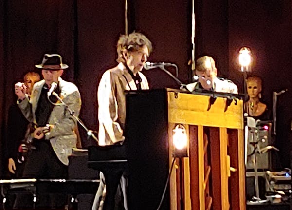Bob Dylan played upright piano during his concert Oct. 24, 2019, at the Mankato Civic Center.