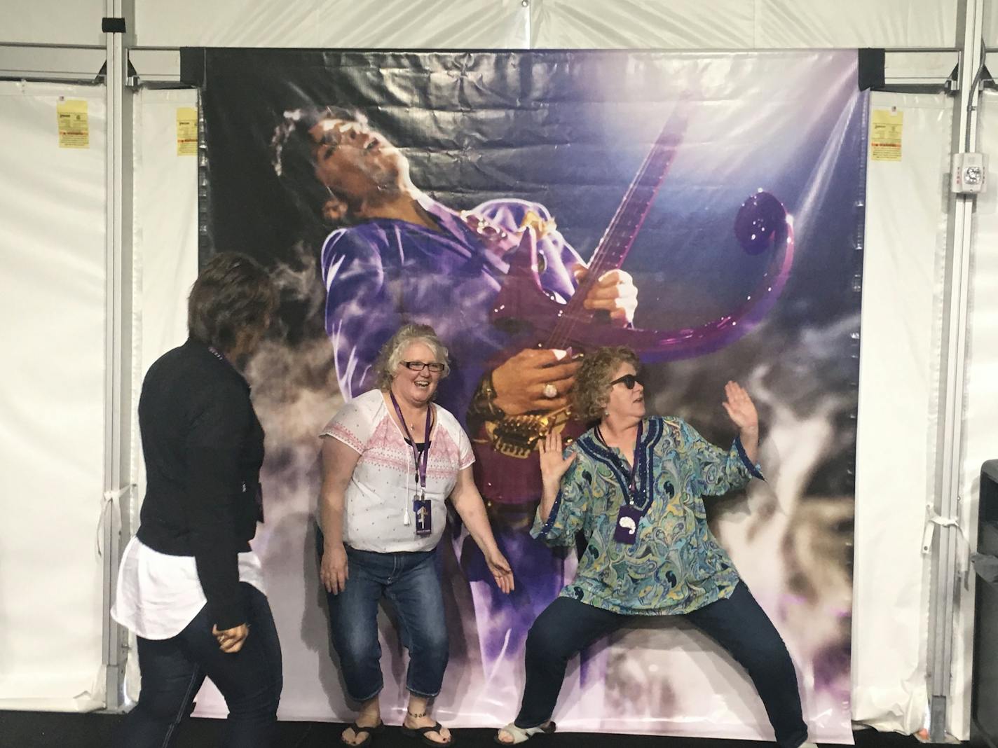 Paisley Park tourgoers hamming it up.