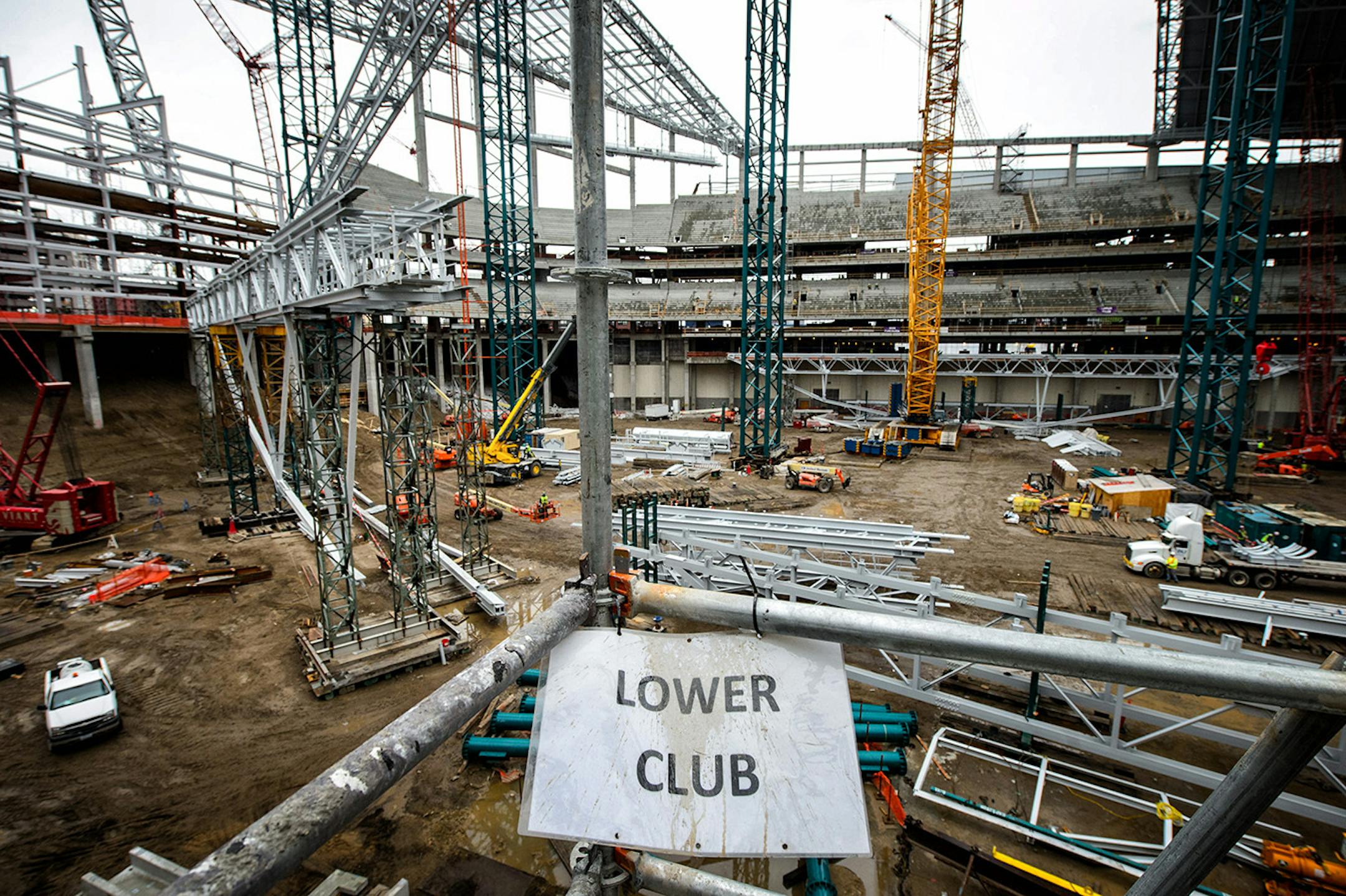 The new Vikings stadium under construction. Thursday, May 14, 2015 Construction update of the new Vikings stadium, Minneapolis, MN