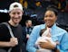 Lynx forward Napheesa Collier and husband Alex Bazzell attended a Lynx game shortly after the birth of their daughter, Mila.