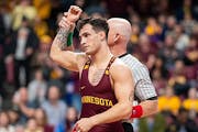Gophers wrestler Michael Blockhus is seeded second at 157 pounds for the Big Ten championships. (Brad Rempel/University of Minnesota)