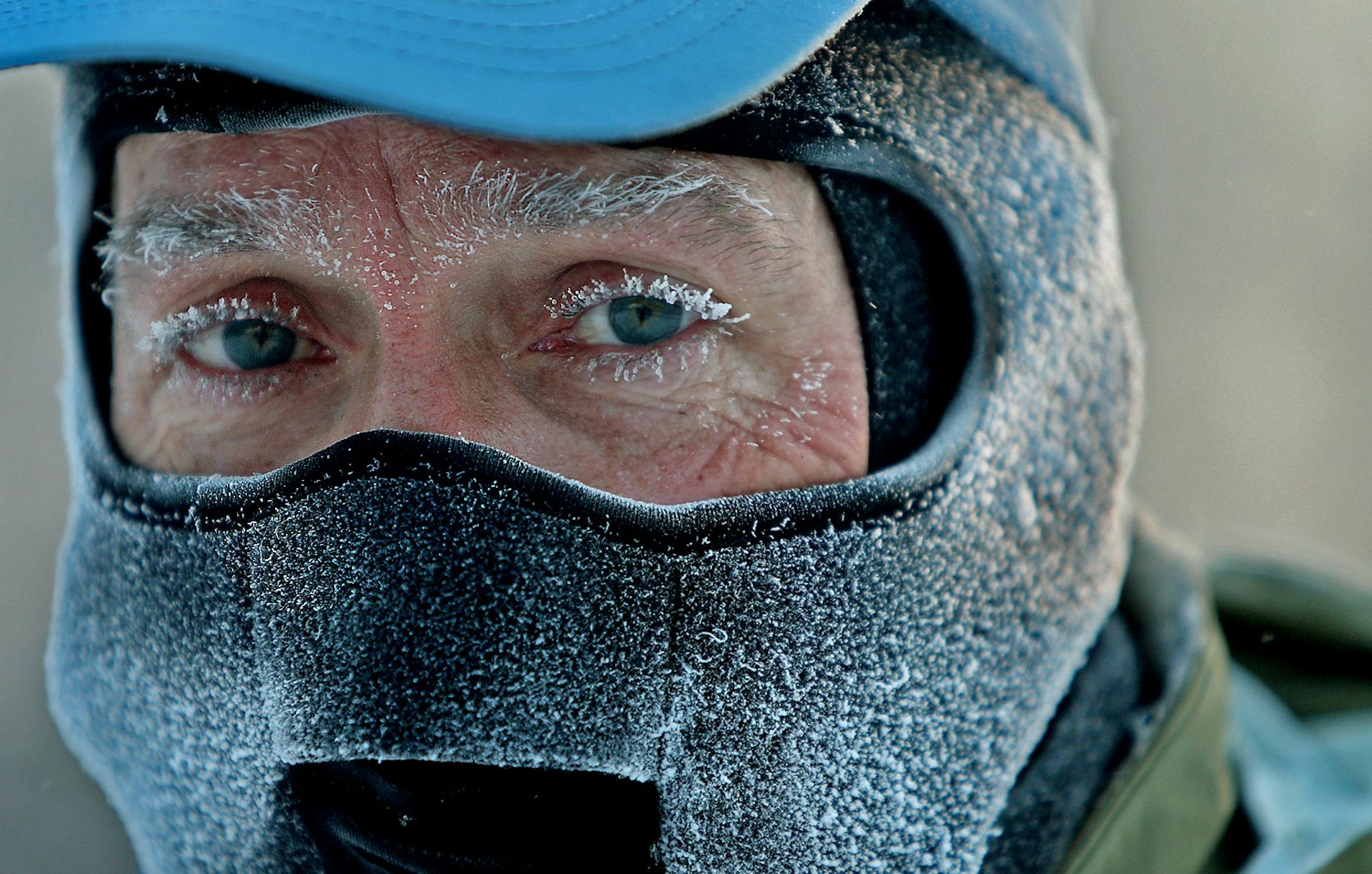 John Brower braved frigid minus-20 weather to run to work at sunrise along West River Parkway on January 6, 2013 in Minneapolis.