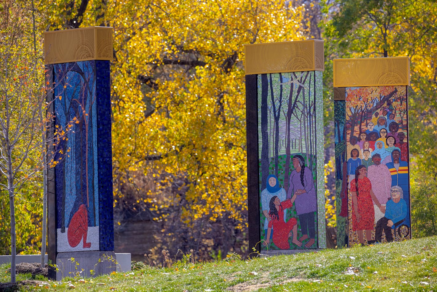 The nation's first memorial to survivors of sexual violence located at Boom Island Park, Friday, October 16, 2020 in Minneapolis, MN. ] ELIZABETH FLORES • liz.flores@startribune.com