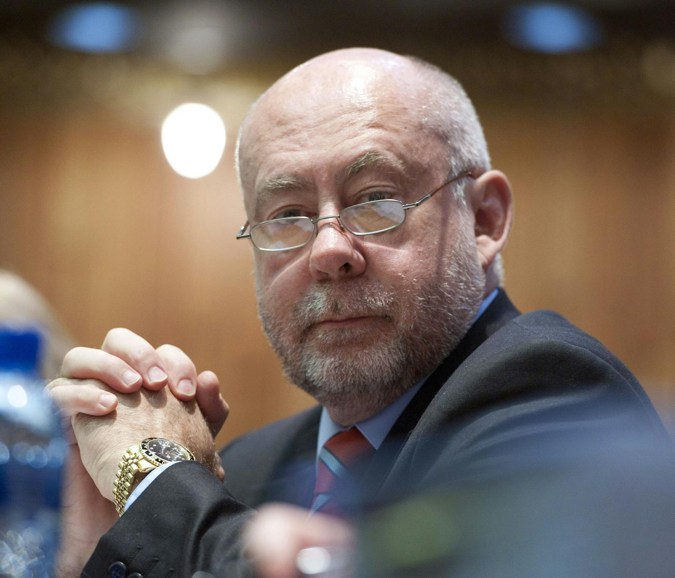 Manadatory Credit: Photo by Gallo Images / Rex Features (1494487b) Wouter Basson, head of the apartheid regime's chemical and biological weapons programme, during day two of his inquiry into the alleged unethical or unprofessional conduct relating to alleged human rights abuses Basson committed during the apartheid era. Charges were brought against him in 2007. The Health Professions Council of SA was investigating Basson's conduct. Wouter Basson hearing, Pretoria, South Africa - 27 Sep 2011 (Re