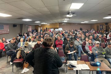 About 120 landowners met Monday in Lamberton, in southwest Minnesota, for a community meeting to learn more about carbon pipelines proposed for the st