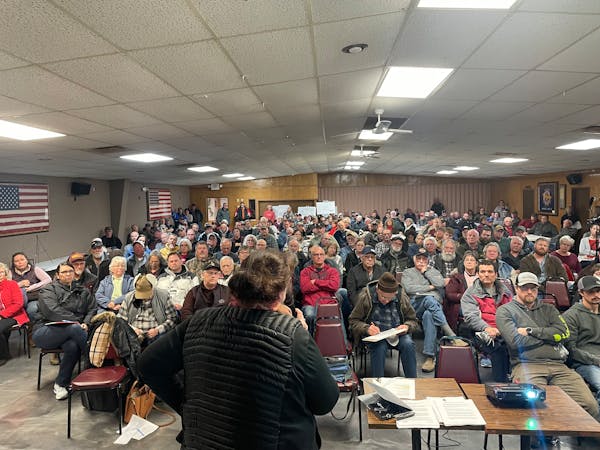 About 120 landowners met Monday in Lamberton, in southwest Minnesota, for a community meeting to learn more about carbon pipelines proposed for the st