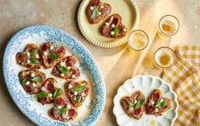 Spice up dinner with Mini-Heart Pizzas with Honey, Pepperoni and Whipped Ricotta. From “Love Gluten Free” by Megan McKenna.