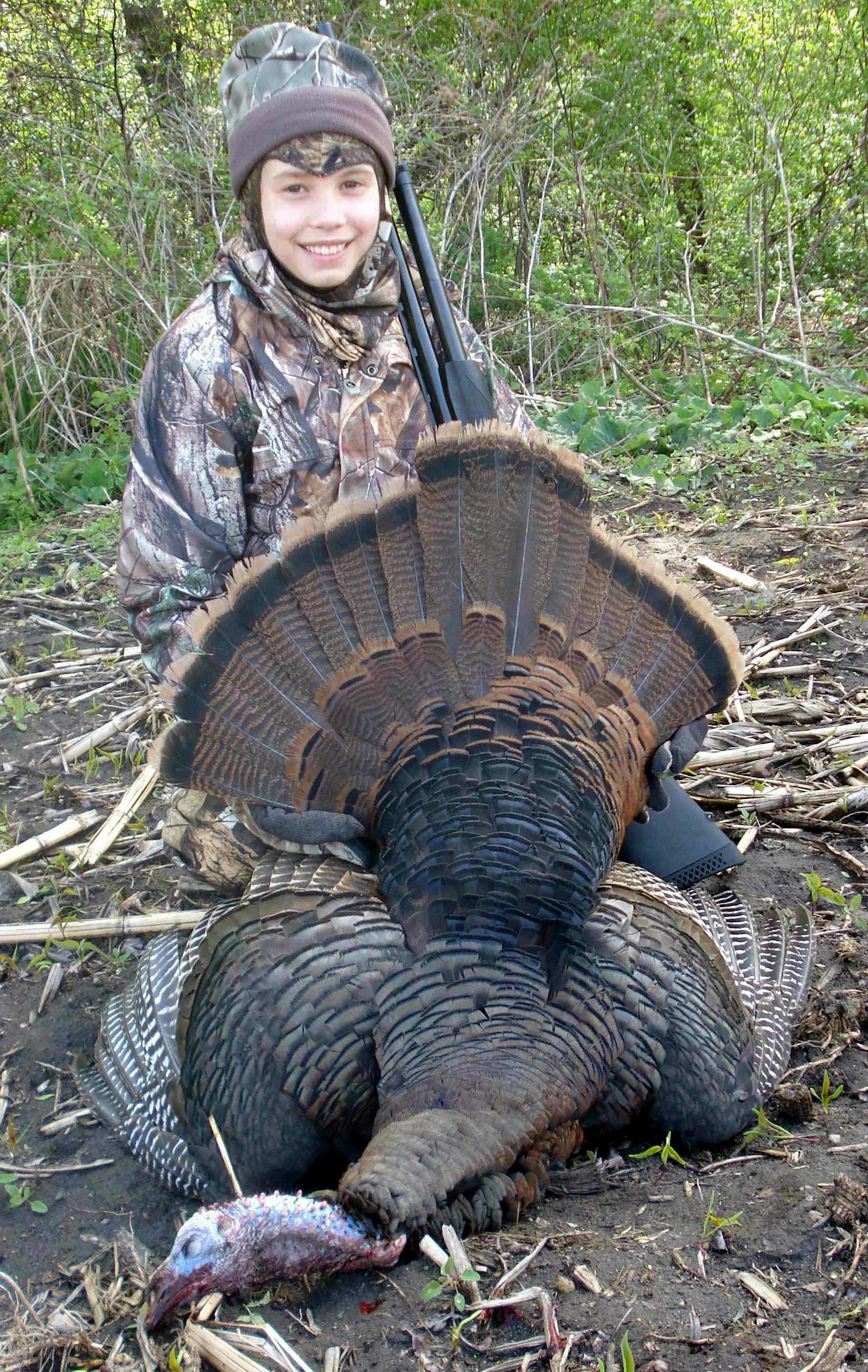 Josie Johnson, 12, of Burnsville, bagged this gobbler last month during Minnesota's youth turkey hunt.