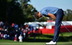 Europe&#xed;s Thomas Pieters missed a putt on the eighth green during afternoon play. ] (AARON LAVINSKY/STAR TRIBUNE)
aaron.lavinksy@startribune.com T
