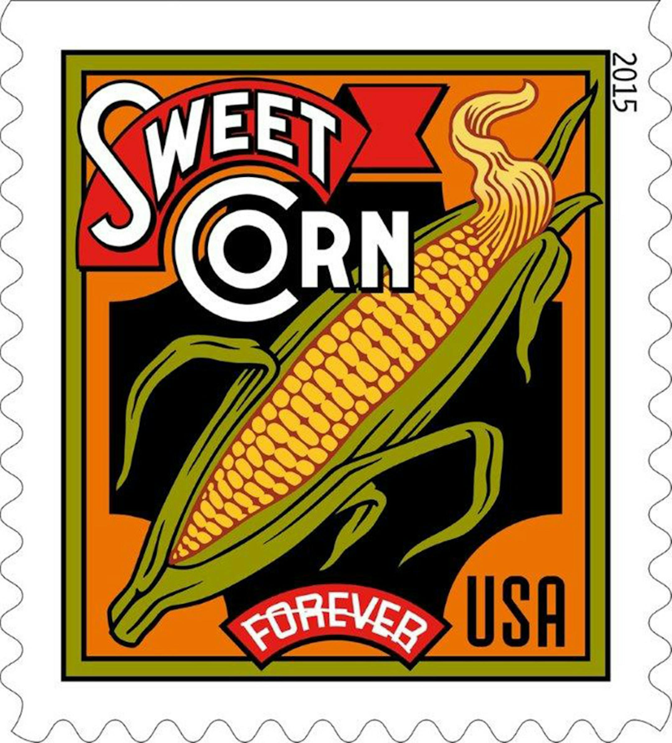 The U.S. Postal Service has issued new Forever stamps featuring corn, tomatoes, cantaloupes and watermelons that was inspired by vintage produce advertising, including 19th and 20th century shipping crate labels, seed packets and catalogs.