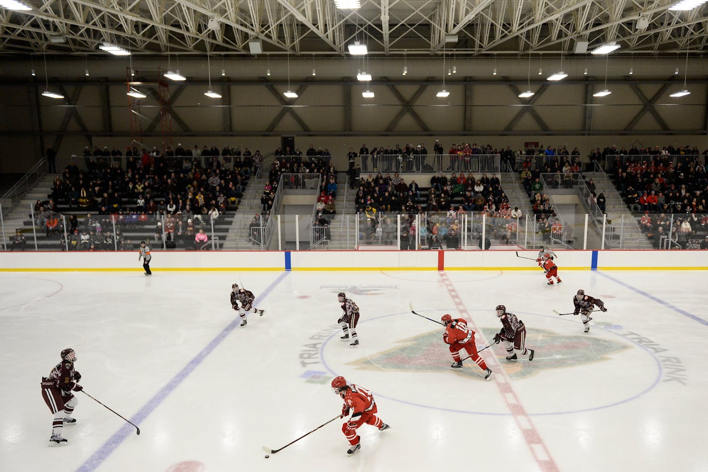 North St. Paul and St. Paul Johnson played a high school hockey game att he TRIA Rink in St. Paul in January. The Minnesota Whitecaps will play NWHL home games there for their inaugural season.