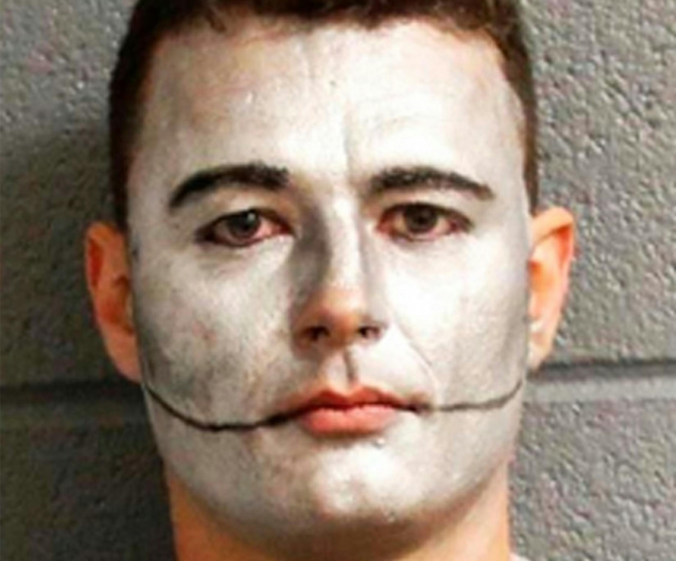 In this June 4, 2017 photo provided by the New York State Police, is Nicholas Sherman. The 31-year-old actor had been hired to portray the Tin Man in "Wizard of Oz" in Sullivan, N.Y. and was still in his character's makeup following a drunken driving arrest.