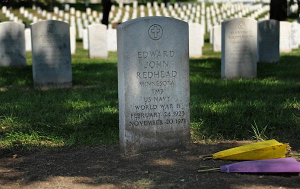 The Fort Snelling grave of Edward John Redhead, a World War II veteran who died in 1971, was "thoroughly dug up" by at least two people last month.