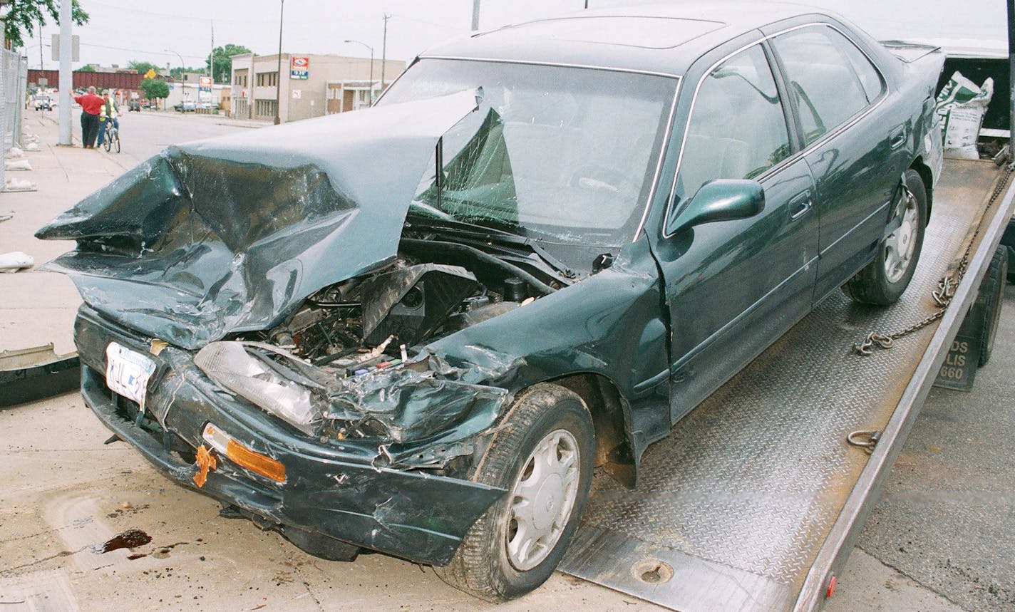 The 1996 Toyota Camry that was involved in a 2006 accident in St. Paul that killed three people.