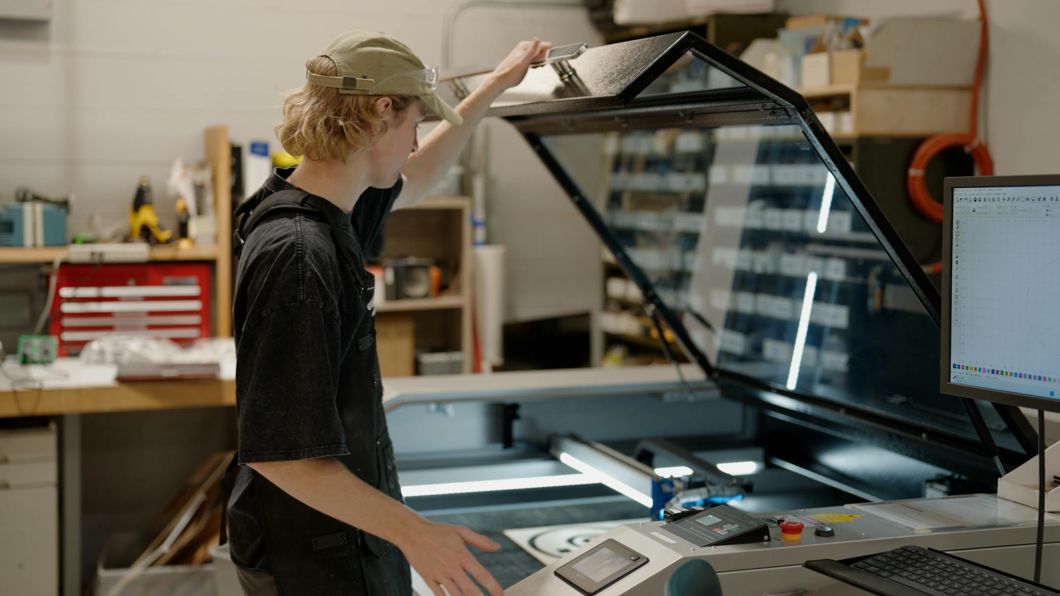 Ben Sasse, one of the Science Museum of Minnesota’s exhibit fabricators, works in one of their production shops