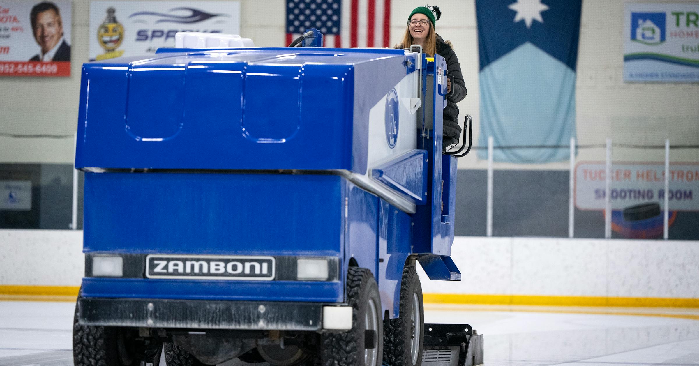 A Learn to Drive the Zamboni lesson at Hopkins Pavilion proves a ...