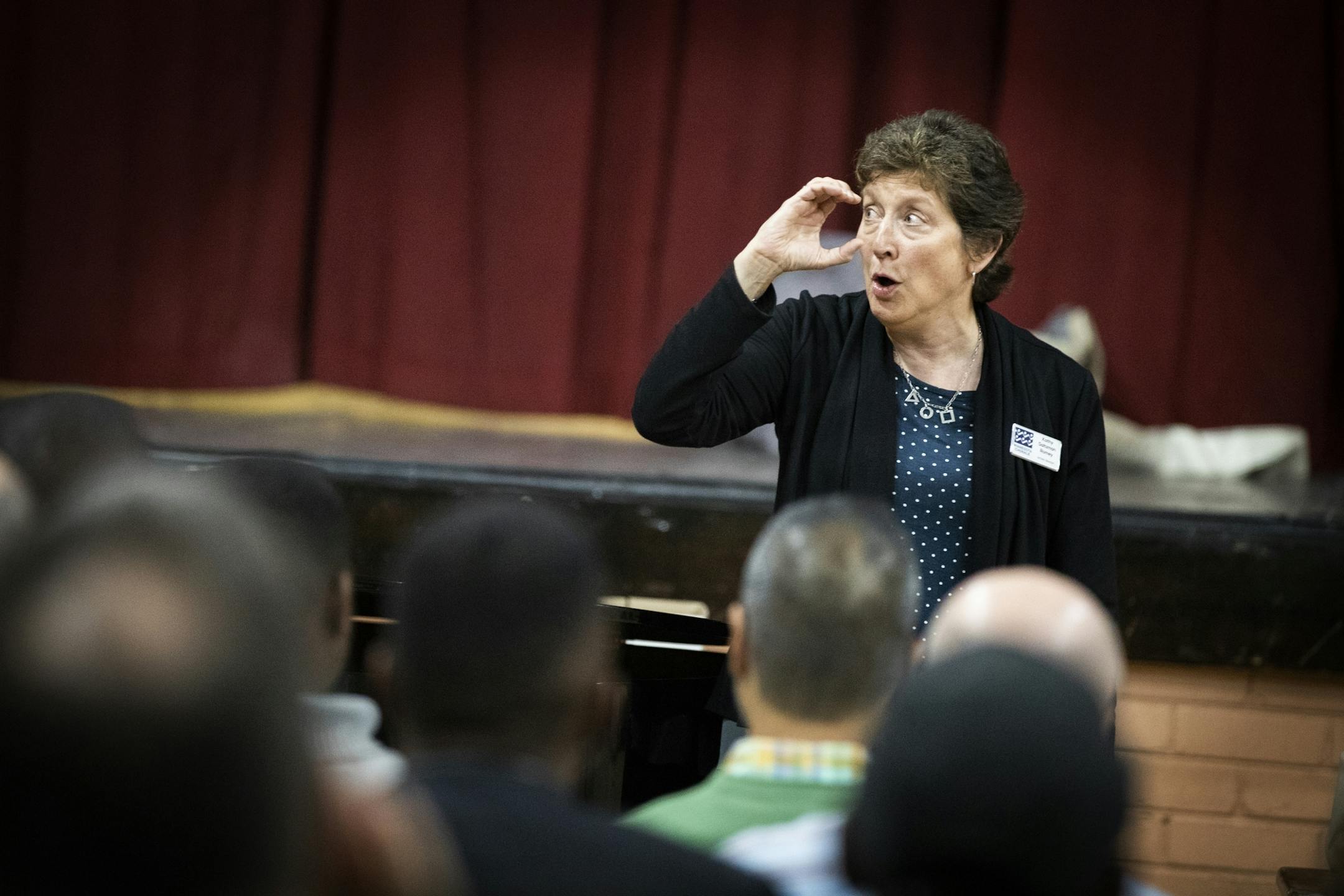Kathy Saltzman Romey, artistic director of the Minnesota Chorale, leads the rehearsal for Beethoven's Symphony No. 9.