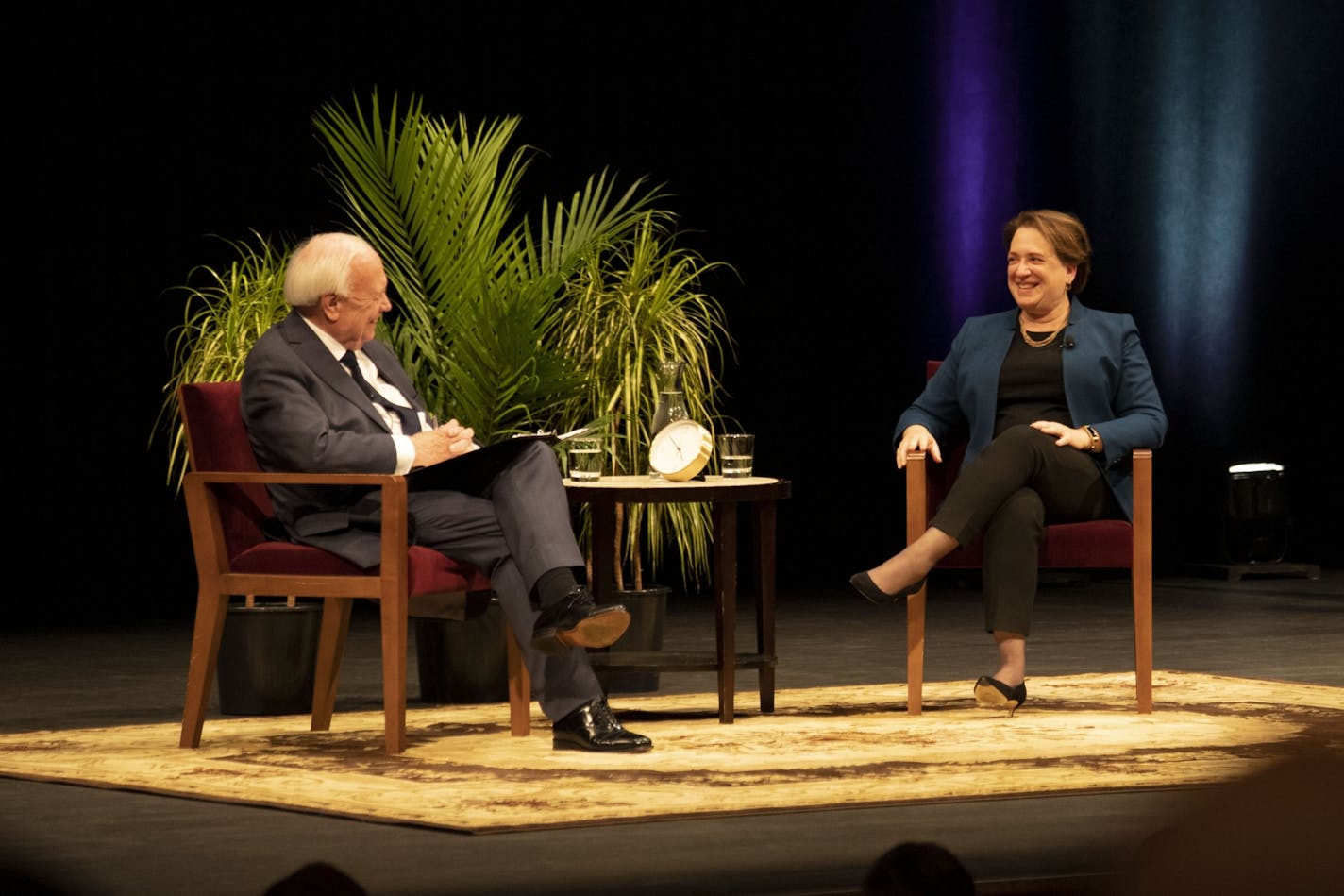 U.S. Supreme Court Justice Elena Kagan speaks in Northrop Auditorium in Minneapolis as part of the Stein Lecture on Monday, Oct. 21. 2019.