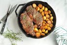 Garlic and Herb Butter-Basted Steak and Potatoes