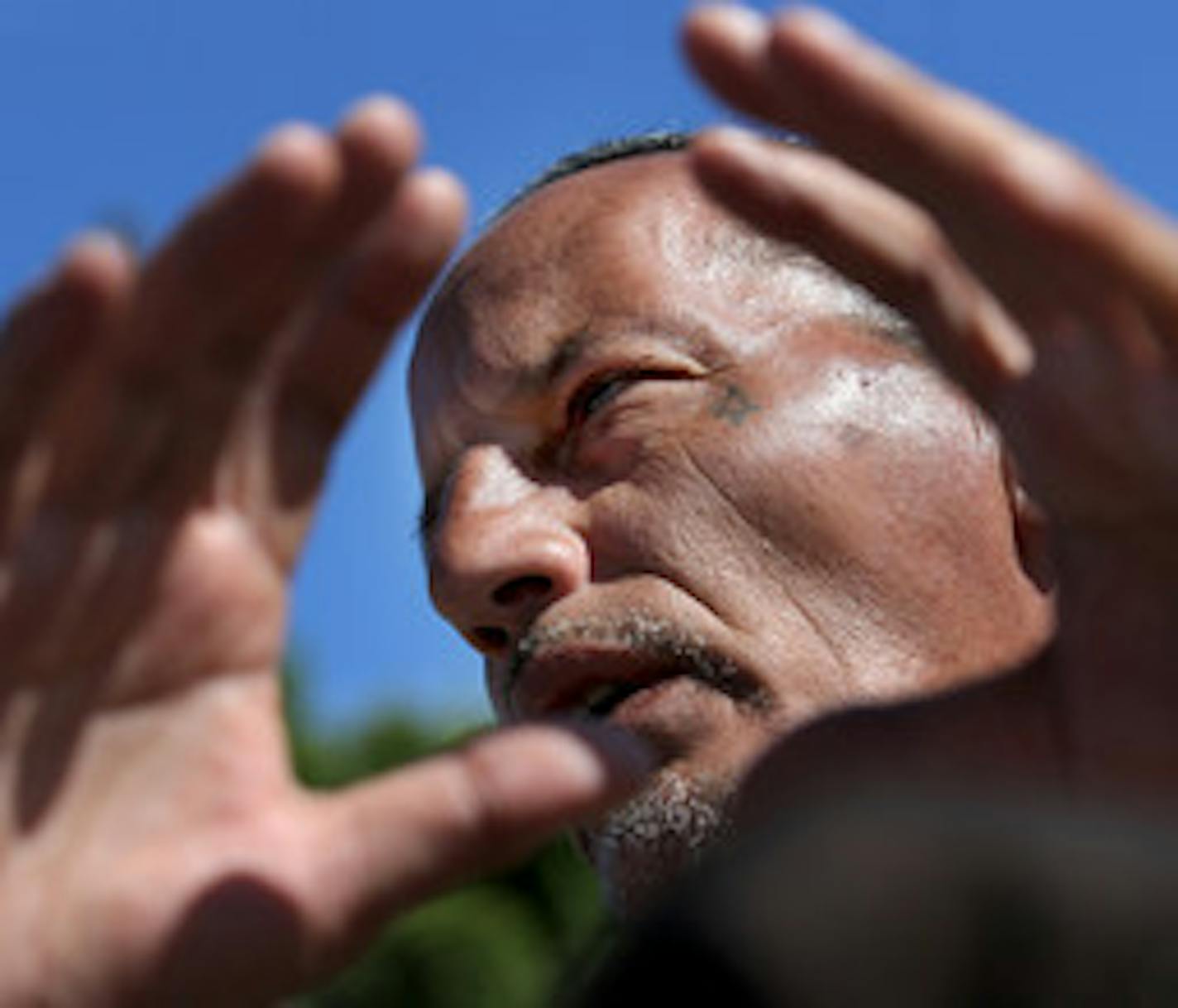 James Cross, the founder of the street outreach group Natives Against Heroin, which has been a visible force at the homeless camp since August. Some members of NAH have been accused of harassing and intimidating residents of the camp.