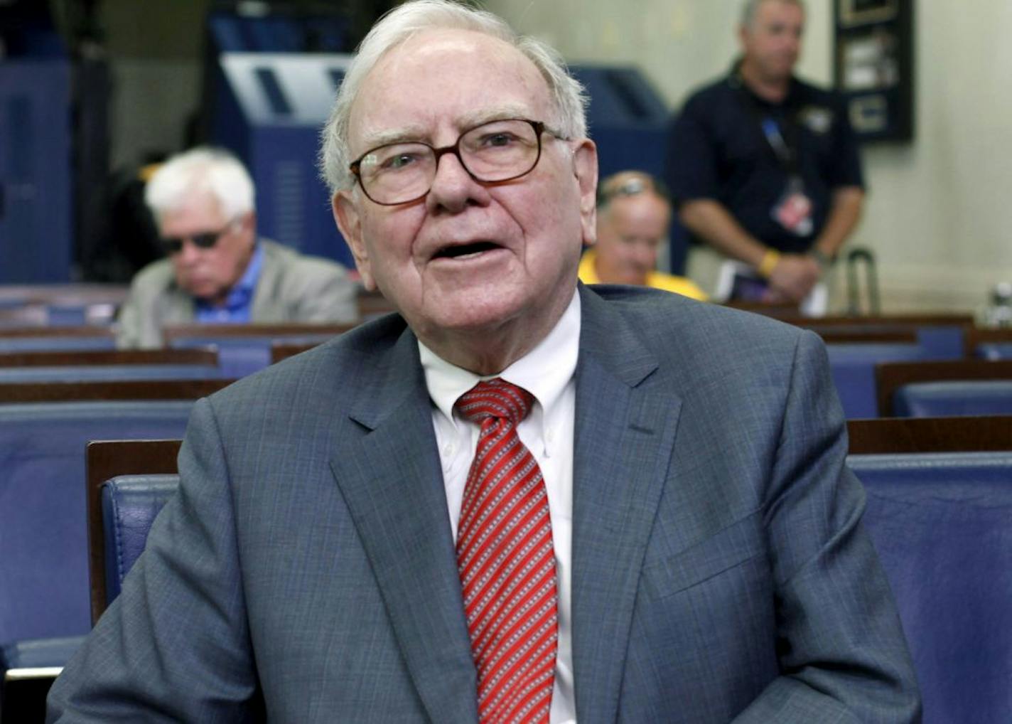 FILE- In this Monday, July 18, 2011, file photo, Warren Buffett is interviewed in the White House Briefing Room in Washington, following a meeting with President Barack Obama. Buffet said Tuesday, April 17, 2012, that he has been diagnosed with prostate cancer, but not debilitating or threatening at all.