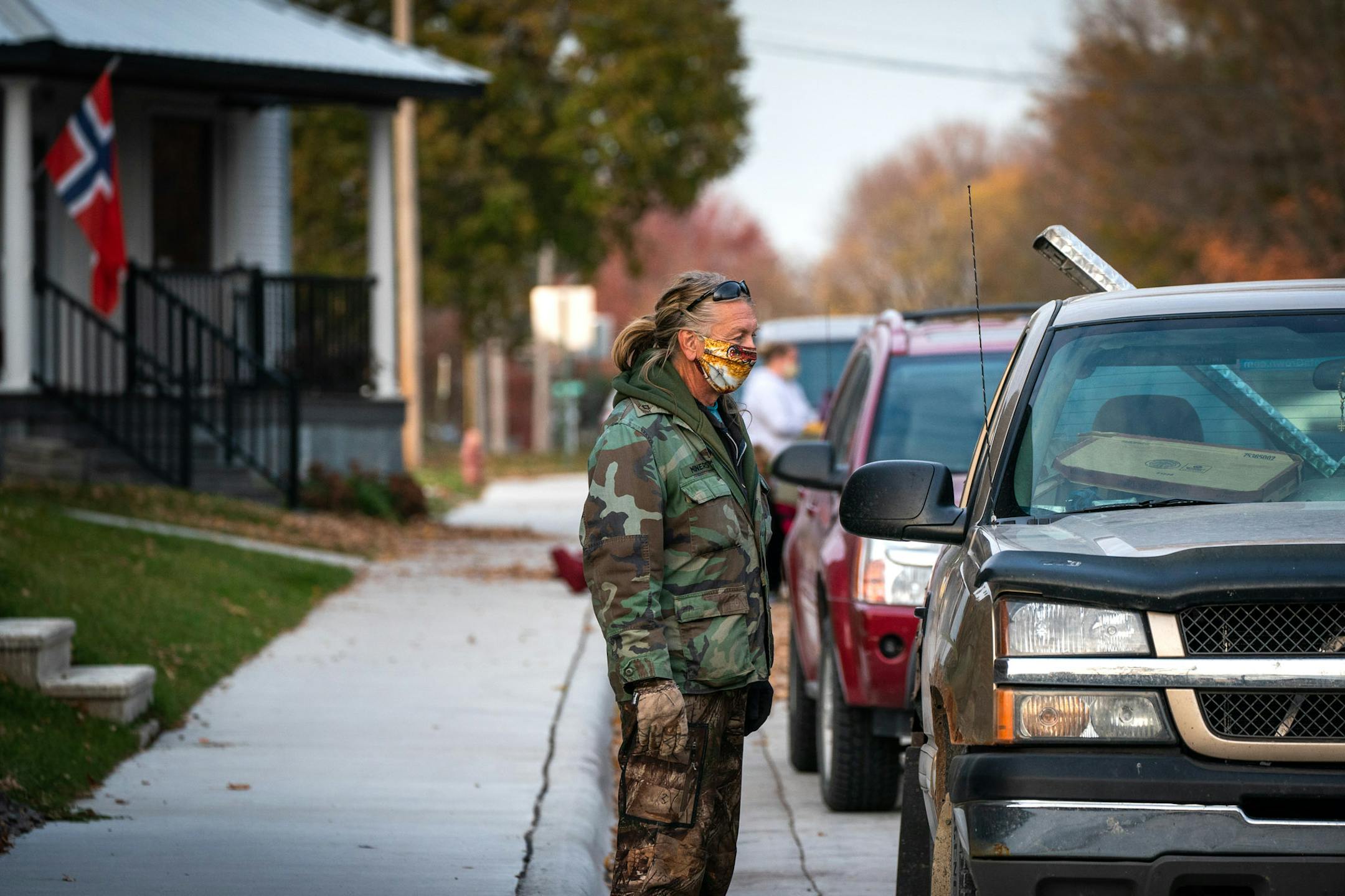 Fruit and vegetable farmer Skip Meiners packed up his truck after an evening farmer's market ended in downtown Spring Grove.