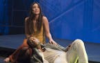 This image released by NBC shows, John Legend as Jesus Christ, and Sara Bareilles as Mary Magdalene from the NBC production, "Jesus Christ Superstar L