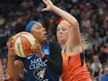 Lynx guard Odyssey Sims (shown during a June game against Connecticut) returned to her normal starting spot after an arrest for drunken driving on Jun