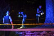 The Minneapolis Police Crime Lab Unit investigated a scene in north Minneapolis in 2020 in which multiple people were reported shot.