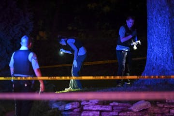 The Minneapolis Police Crime Lab Unit investigated a scene in north Minneapolis in 2020 in which multiple people were reported shot.