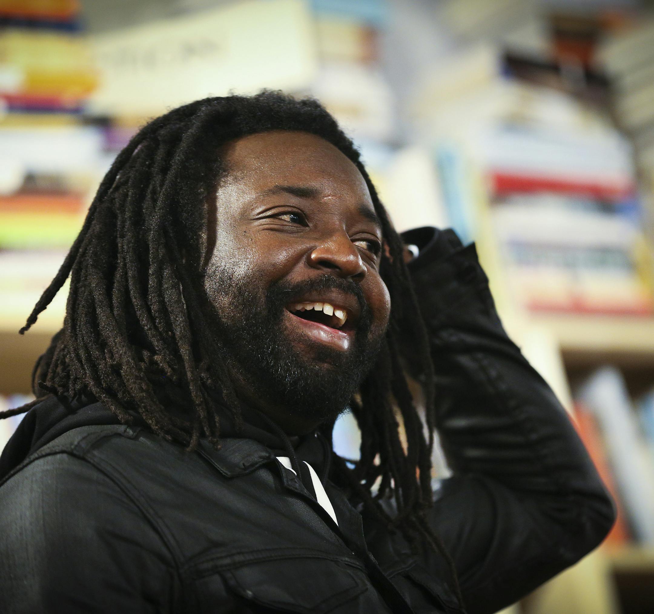 Author Marlon James is seen at a reading of his new book "A Brief History of Seven Killings" at Common Good Books in St. Paul, Minn. (Renee Jones Schneider/Minneapolis Star Tribune/MCT) ORG XMIT: 1159062