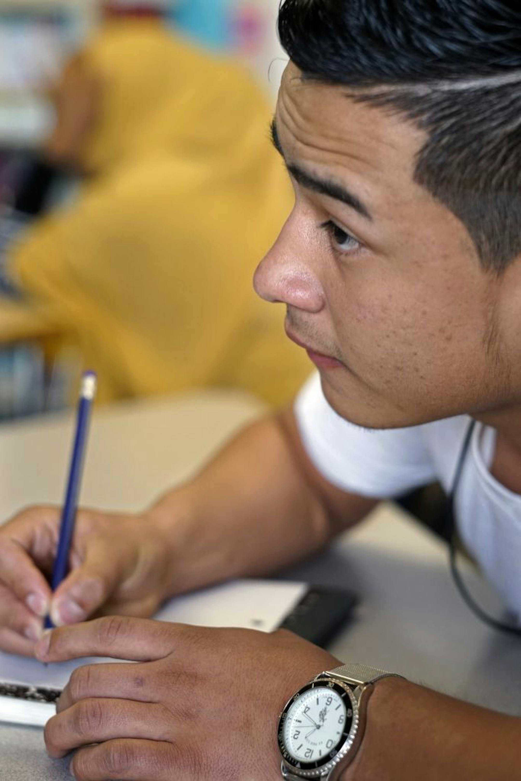 Elder Leiva,17, left his native Honduras by himself, and is part of a group of un-accompanied minors who have left Central America to escape a life of poverty and violence .