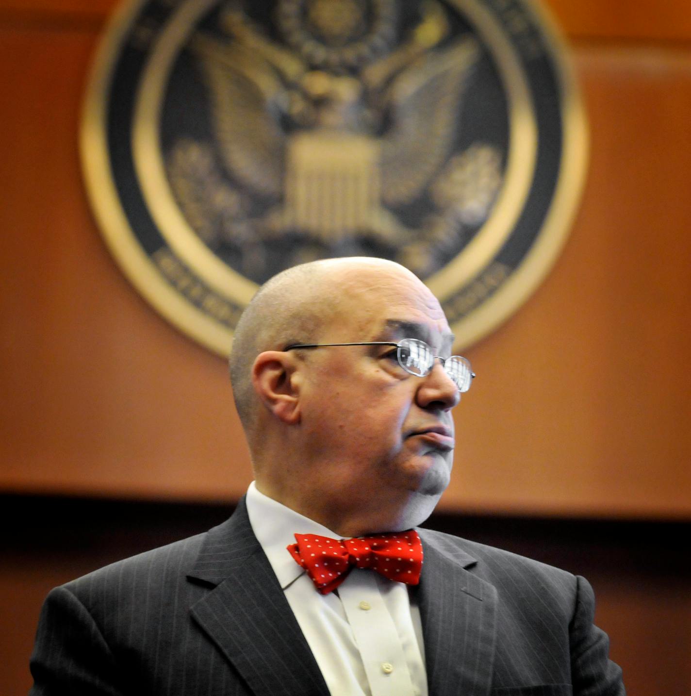 Judge James Rosenbaum spoke Wedesday to over 100 summer law associates from law firms around the area in his courtroom on the 15th floor of the Federal Courthouse in Minneapolis over the lunch hour.