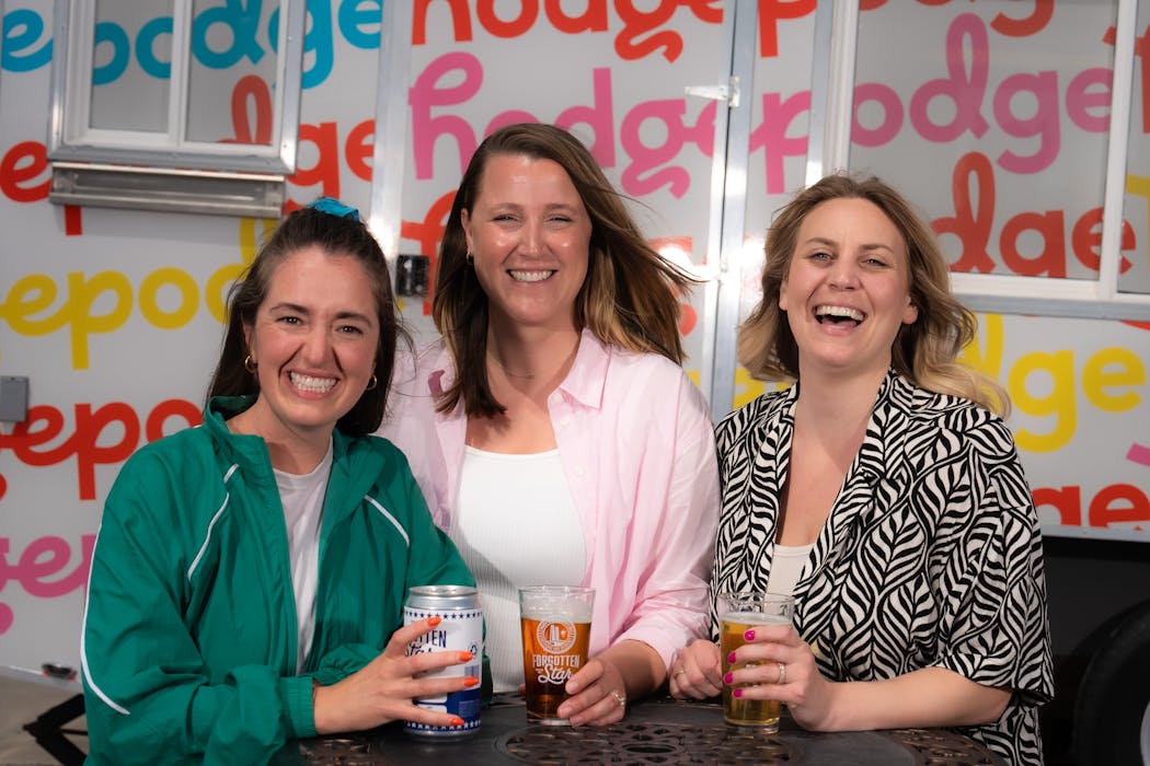 From left: Linley Hanson, Emily Richter and Lee Funke run the website Fit Foodie Finds, and the Hodgepodge food truck at Forgotten Star Brewing in Fridley.