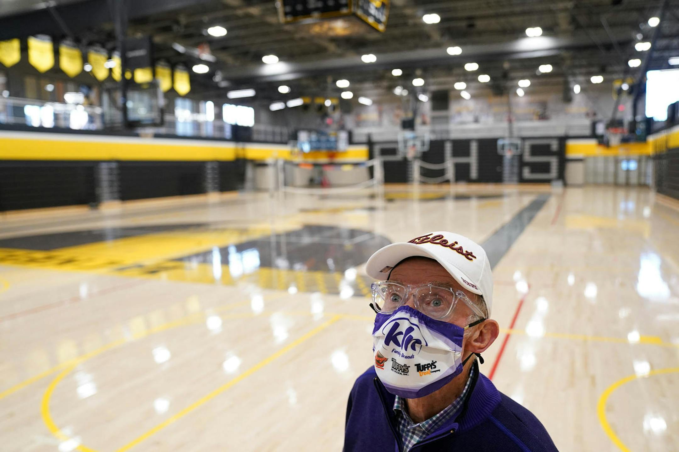 Ken Nelson, founder of the Kenny's Candy Company, looked around the gymnasium at Perham High School, which he helped fund.