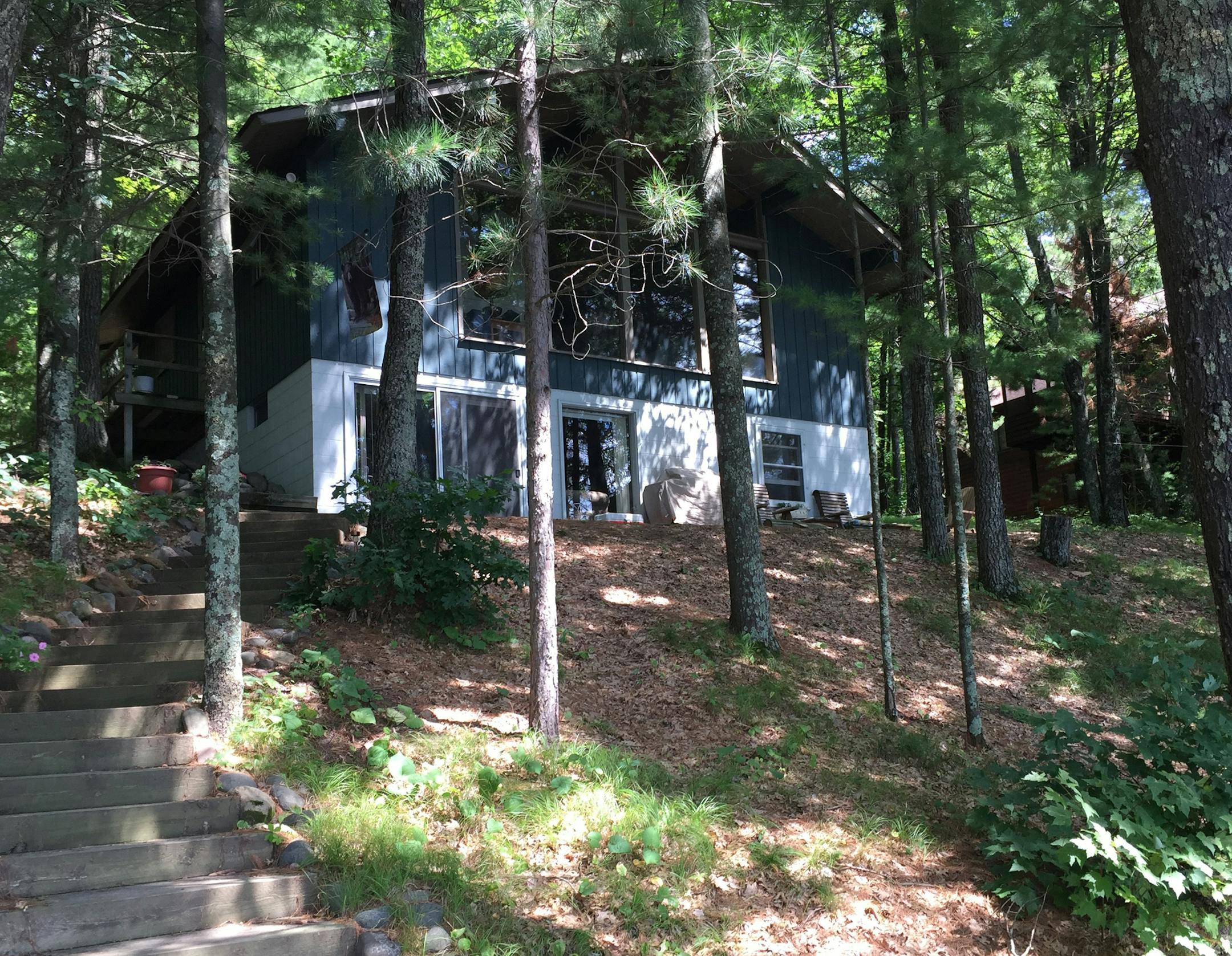 The Yost family cabin was built in stages: bottom level first.