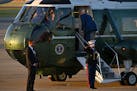 U.S. President Joe Biden boards Marine One at Moffett Airfield in Mountain View, Calif., Thursday, May 9, 2024.