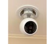 The Zeus security camera can mount in a recessed lighting fixture.