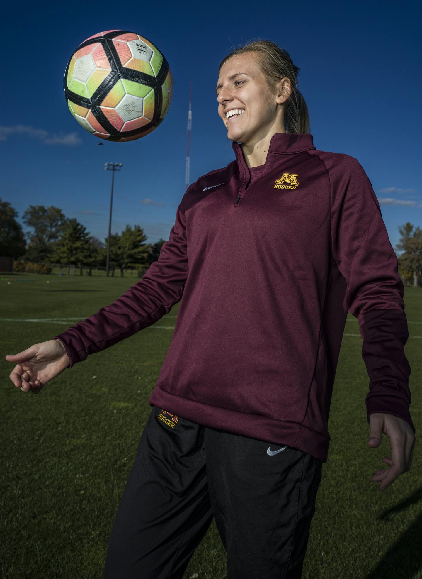 Gophers soccer captain Emily Peterson needed just 5-1/2 months to recover from an ACL surgery, making it one of the quickest recoveries we've heard of. She's a Prior Lake native who plays Center Back for Minnesota.] Richard Tsong-Taatarii&#x2022;Richard.Tsong-Taatarii@startribune.com.