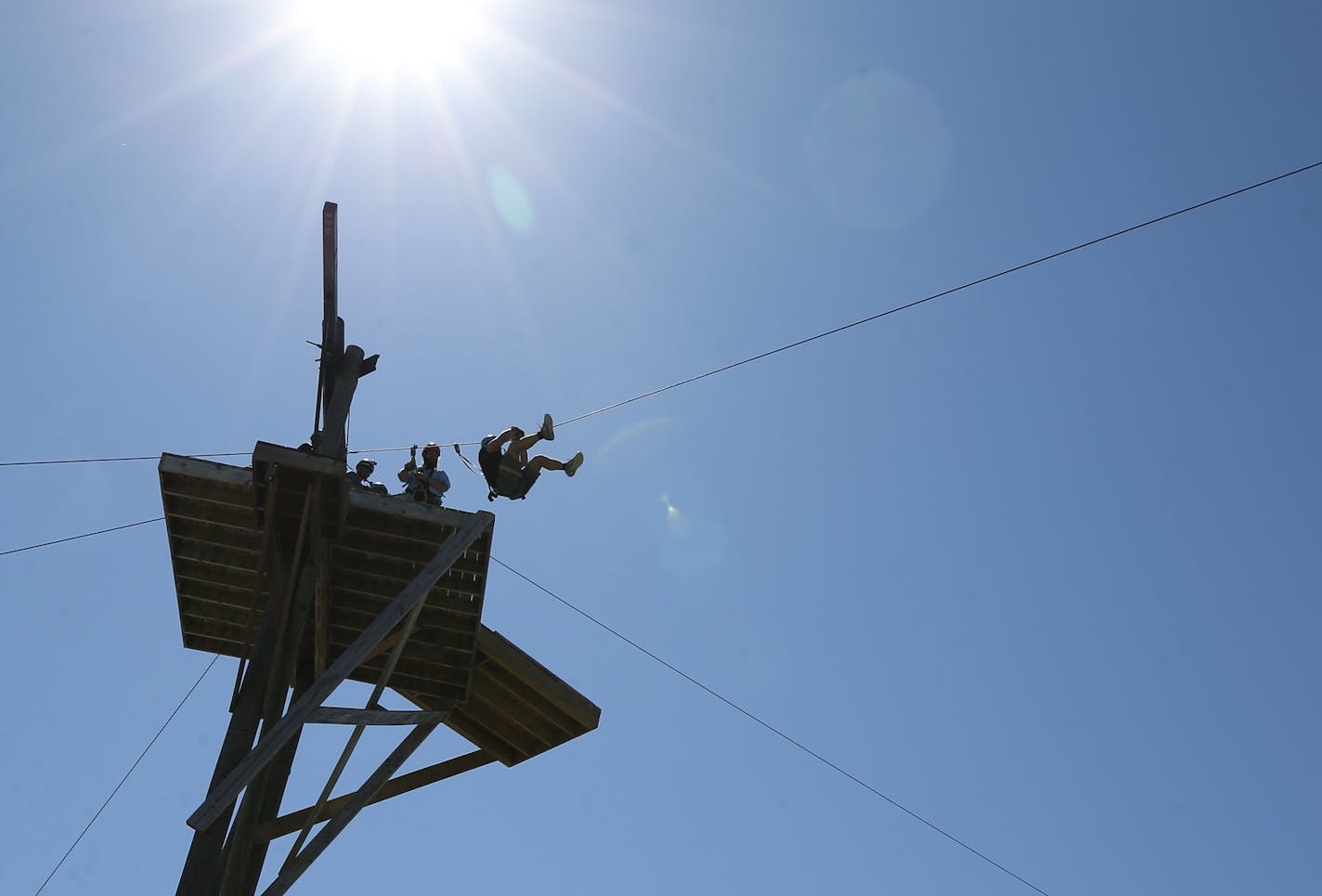 Zipline season is underway at Kerfoot Canopy Tours along the Minnesota River about an hour south of Minneapolis. ] Shari L. Gross &#x2022; shari.gross@startribune.com Zipline season is underway at Kerfoot Canopy Tours along the Minnesota River about an hour south of Minneapolis. Sunday tab cover potential and inside display. Kerfoot Canopy Tour contains a whopping 14 zip lines spanning one mile of Minnesota River Valley. There's also a challenging 170 foot suspension bridge. One of their longest