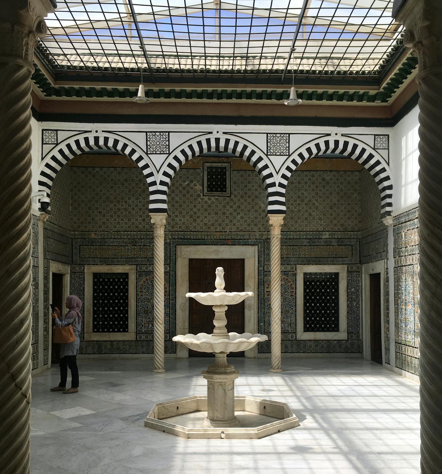 The "small patio" in the original Bardo palace is a magnet for visitors. (Gayla Marty)