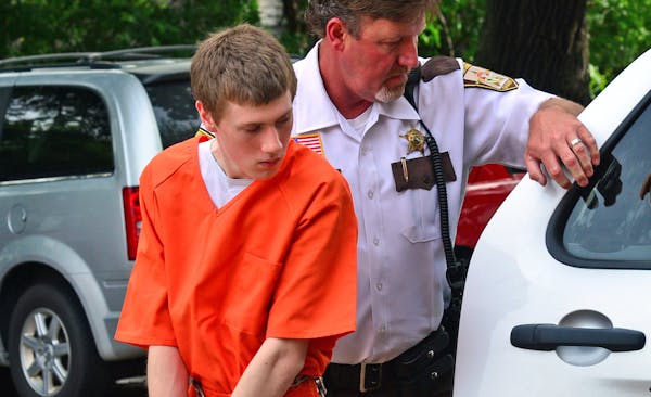 June 18, 2014: John LaDue, accused of planning an attack on his school, was taken to the courthouse for a hearing.