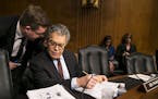 Sen. Al Franken (D-Minn.) before the start of a confirmation hearing of the Senate Health, Education, Labor and Pensions Committee for Alex Azar, Pres