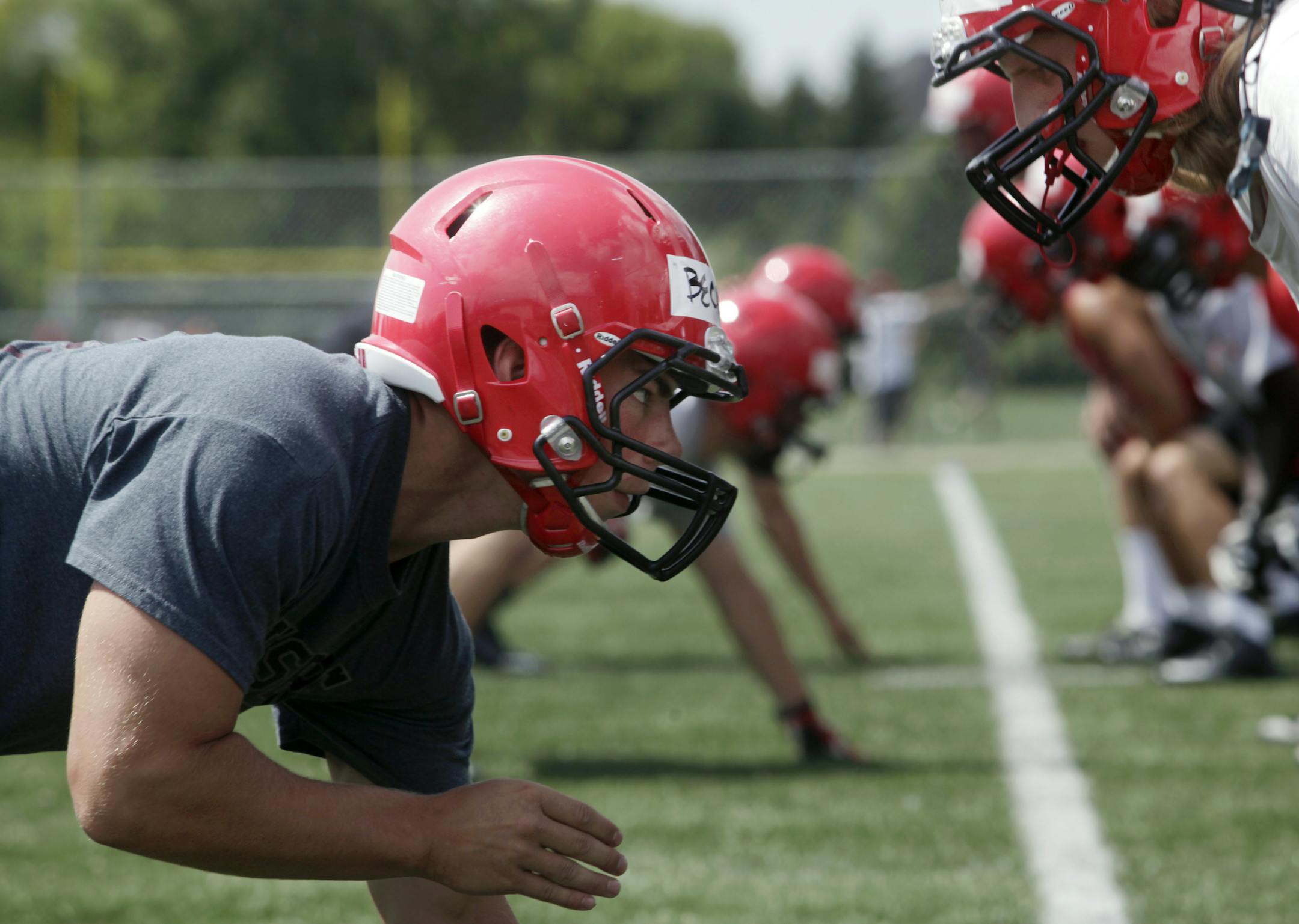 The Eden Prarie football team practiced at the high school in Eden Praire, MN on July 30, 2013. ] JOELKOYAMA‚Ä¢joel koyama@startribune