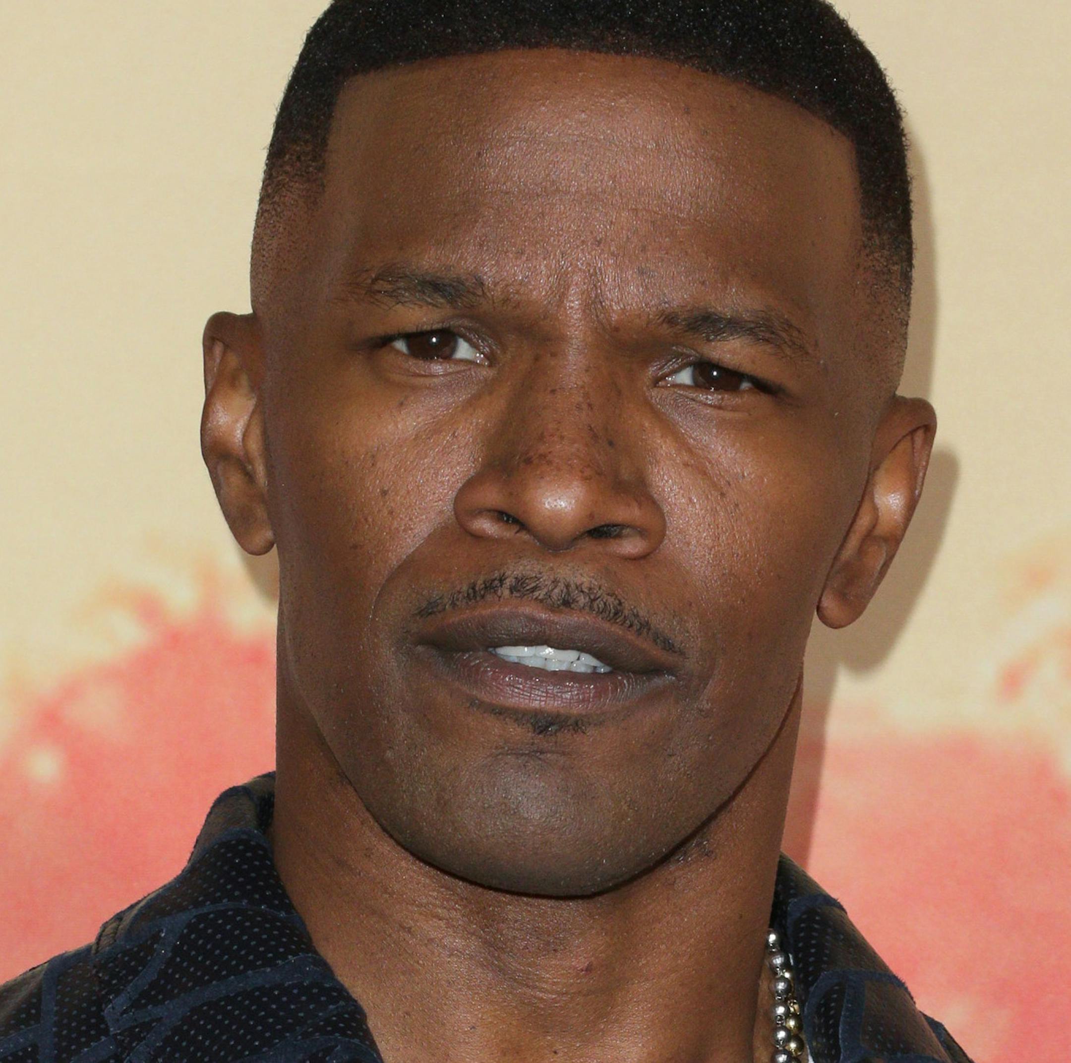 Jamie Foxx poses in the press room at the iHeartRadio Music Awards at The Shrine Auditorium on Sunday, March 29, 2015, in Los Angeles. (Photo by John Salangsang/Invision/AP)