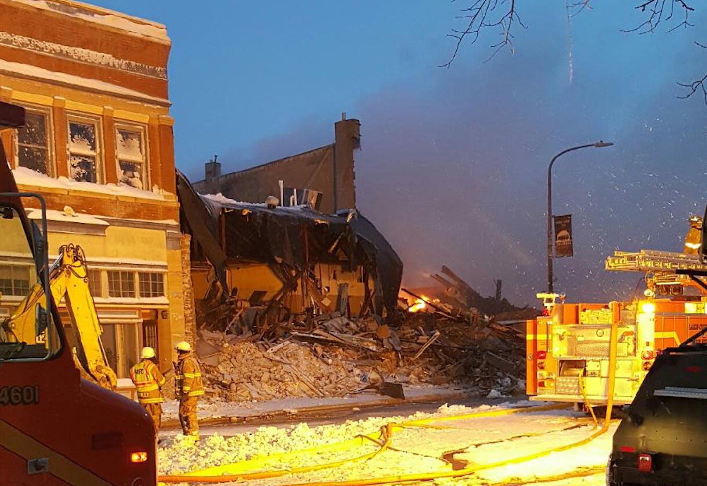 A fire in downtown Madelia damaged several buildings. Photo: Jeff Van Hee