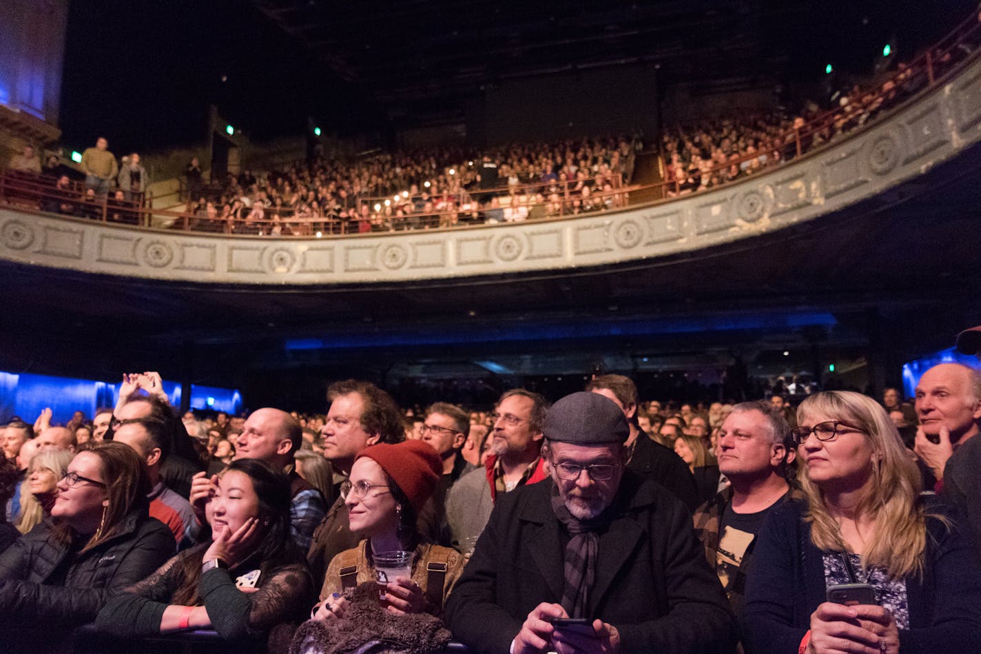 Fans wait to see The Jayhawks take the stage for the first time at the Palace Theatre. Photo By: Matt Weber